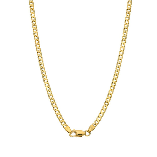 9ct Yellow Gold Solid Curb Chain - 18" - 6.9g