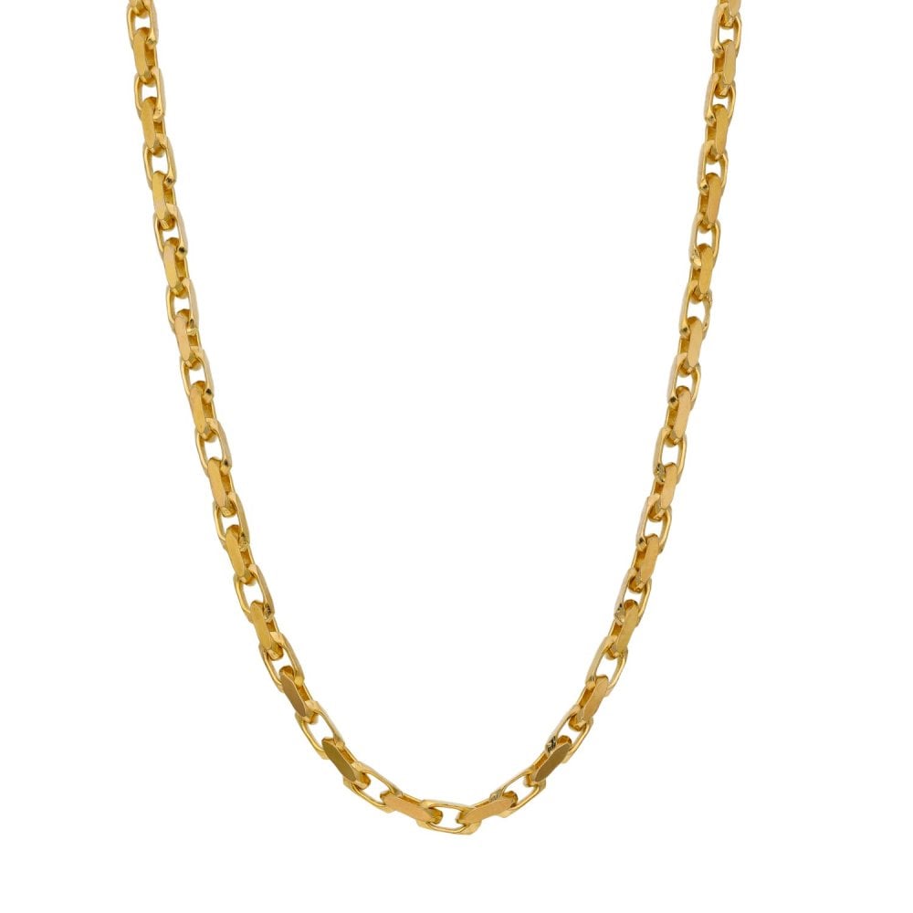 9ct Yellow Gold Belcher Paper Link Chain - 18" - 14.5g