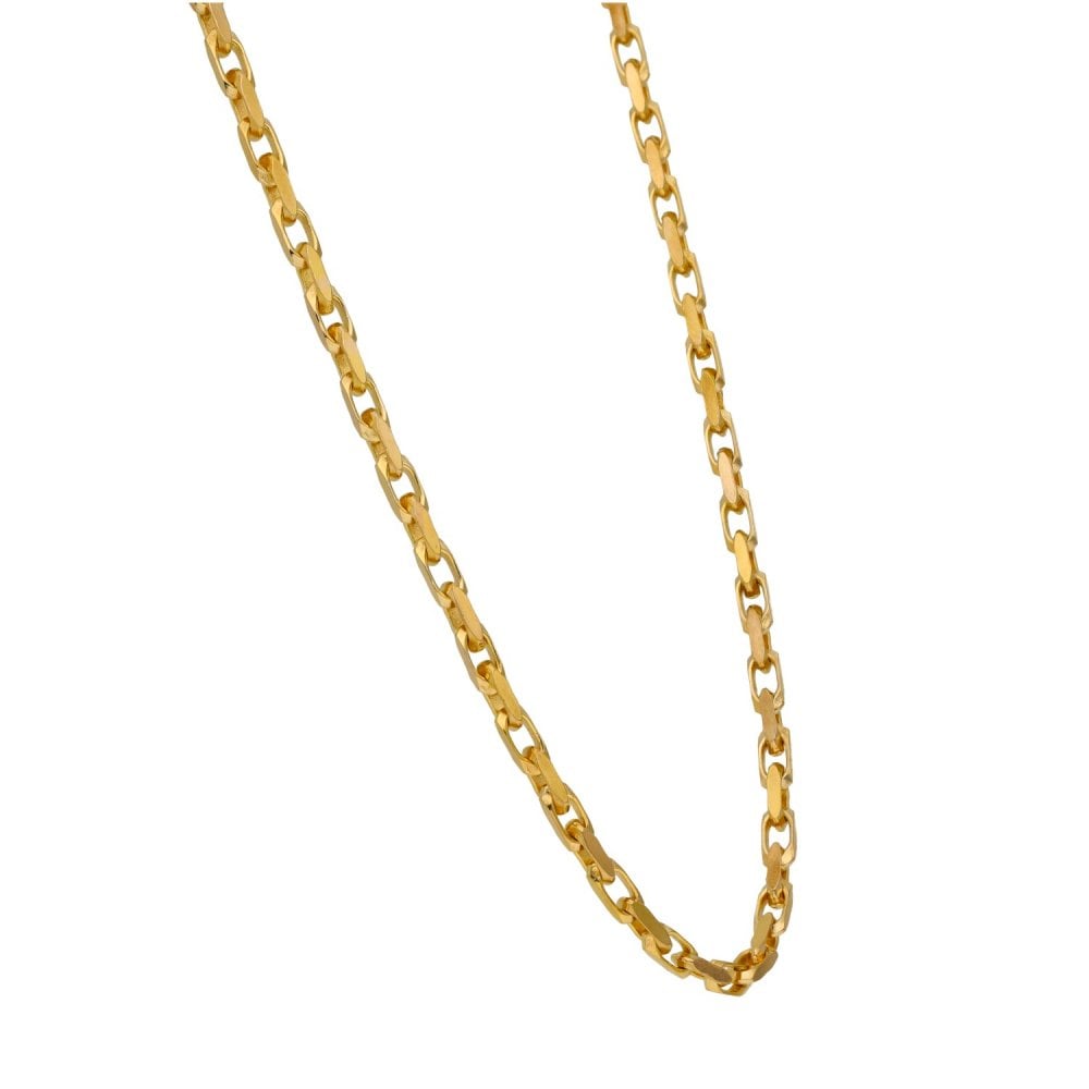 9ct Yellow Gold Belcher Paper Link Chain - 18" - 14.5g