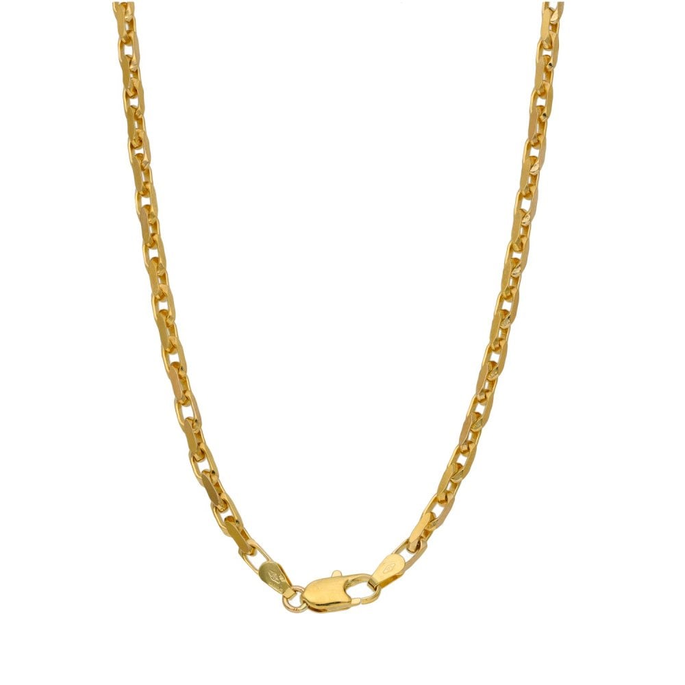 9ct Yellow Gold Belcher Paper Link Chain - 18" - 14.5g