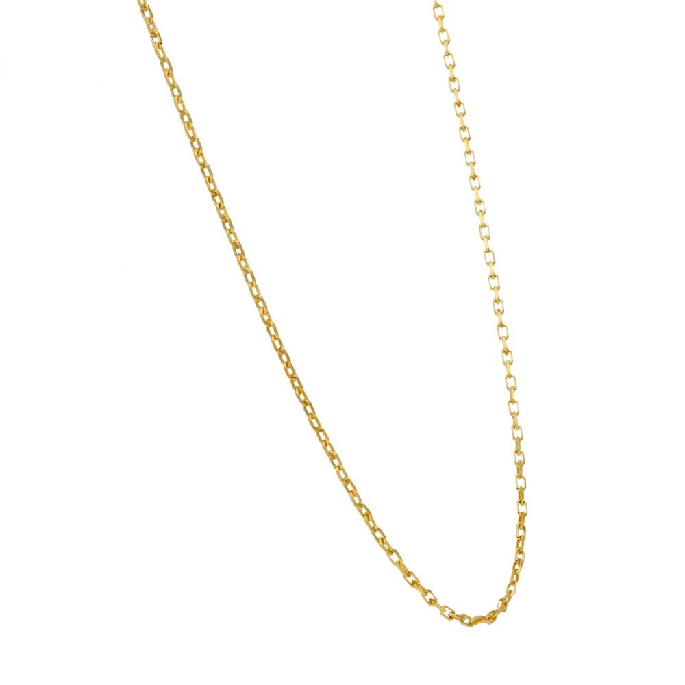Ladies 9ct Yellow Gold Oval Belcher Chain - 22" - 2.9g