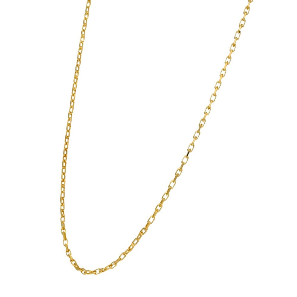 Ladies 9ct Yellow Gold Oval Belcher Chain - 22" - 2.9g