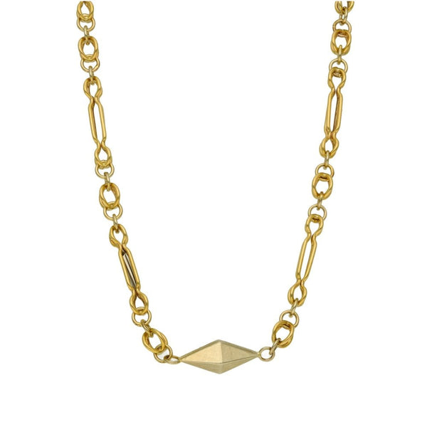 Ladies 9ct Yellow Gold Fancy Link Chain - 33" - 29.5g