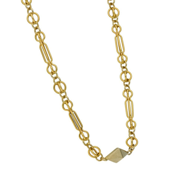 Ladies 9ct Yellow Gold Fancy Link Chain - 33" - 29.5g