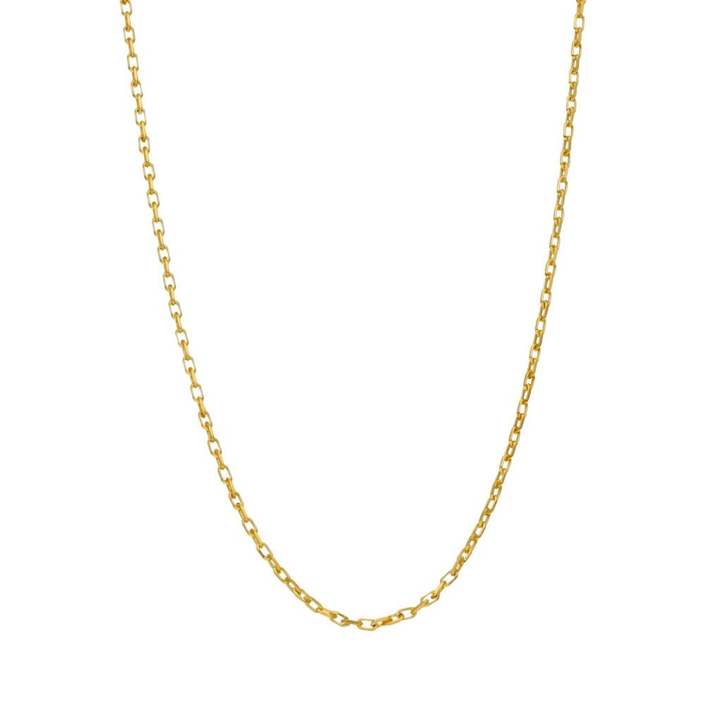 Ladies 9ct Yellow Gold Oval Belcher Chain - 22" - 2.9g