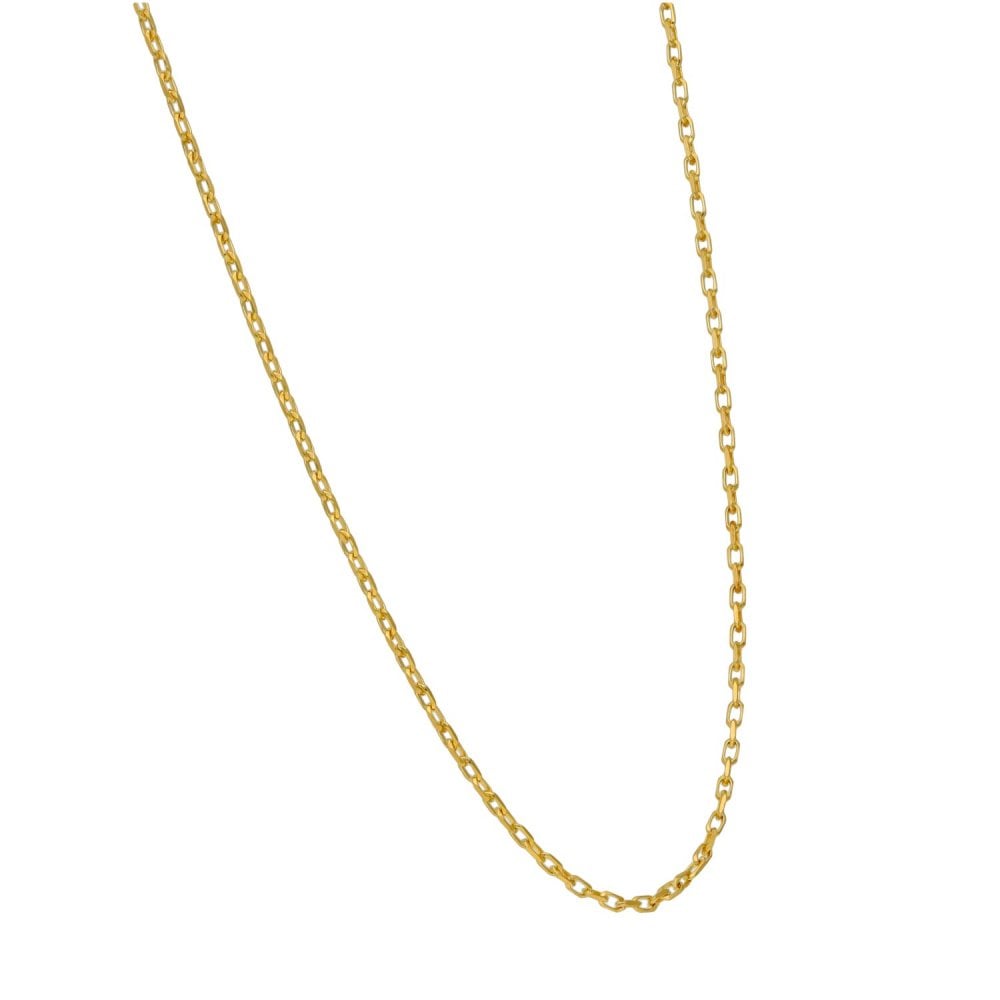 Ladies 9ct Yellow Gold Oval Belcher Chain - 22" - 2.9g
