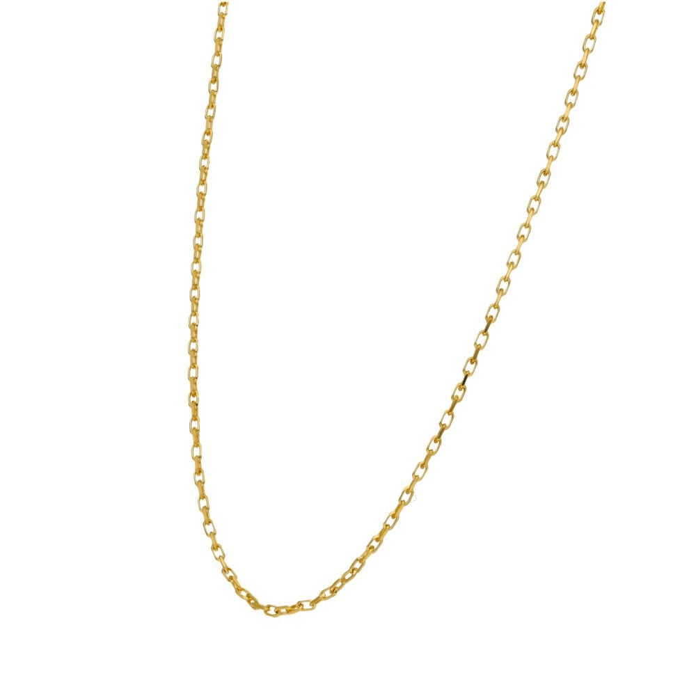 Ladies 9ct Yellow Gold Oval Belcher Chain - 22" - 2.9g
