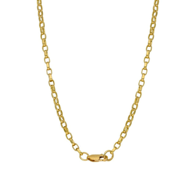 Gents 9ct Yellow Gold Oval Belcher Chain - 22" - 10.8g