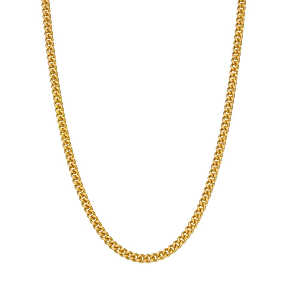 Ladies 9ct Yellow Gold Closed Curb Chain - 28" - 15.7g