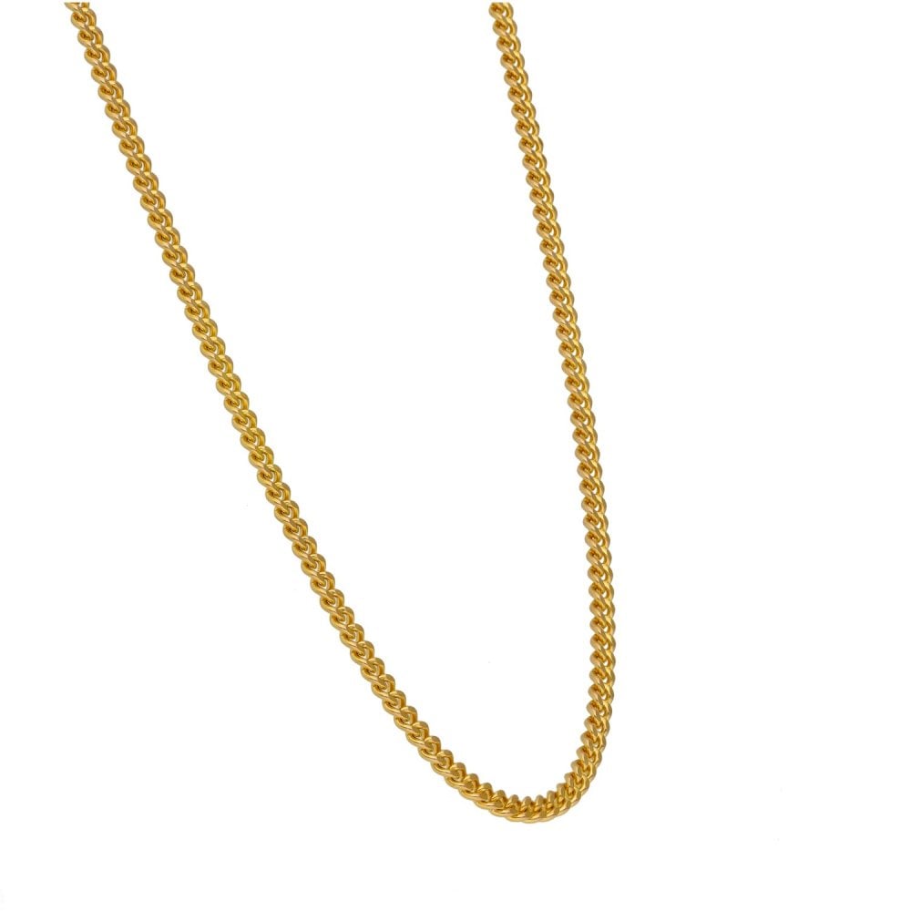 Ladies 9ct Yellow Gold Closed Curb Chain - 28" - 15.7g