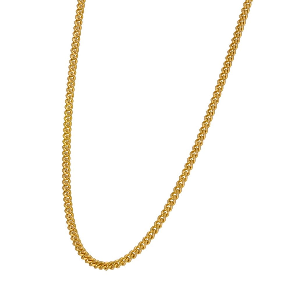 Ladies 9ct Yellow Gold Closed Curb Chain - 28" - 15.7g