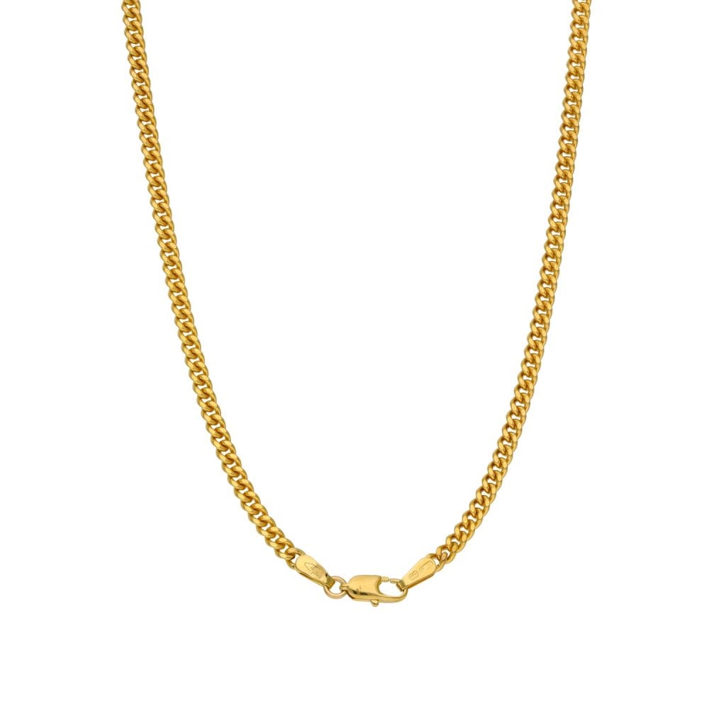 Ladies 9ct Yellow Gold Closed Curb Chain - 28" - 15.7g
