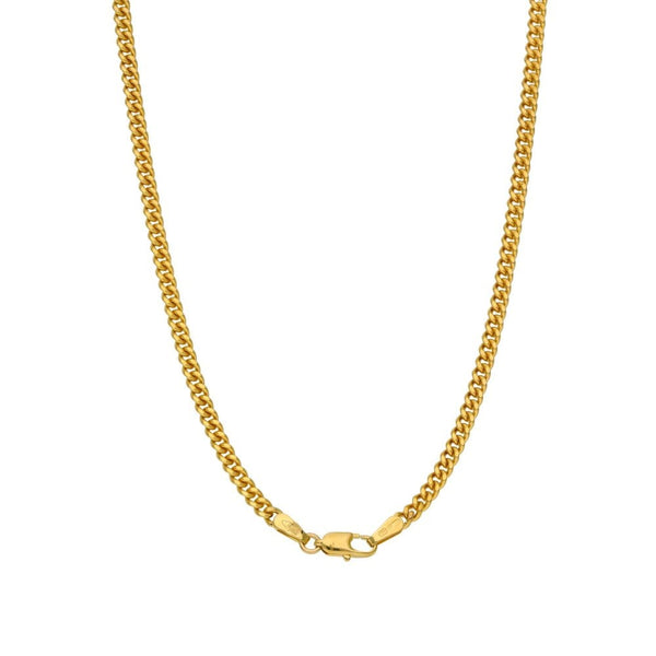 Ladies 9ct Yellow Gold Closed Curb Chain - 28" - 15.7g