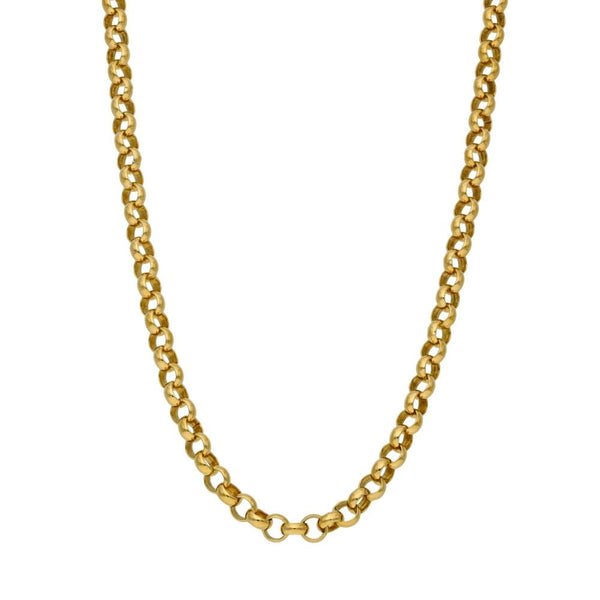 Gents 9ct Yellow Gold Round Belcher Chain - 18" - 17.8g