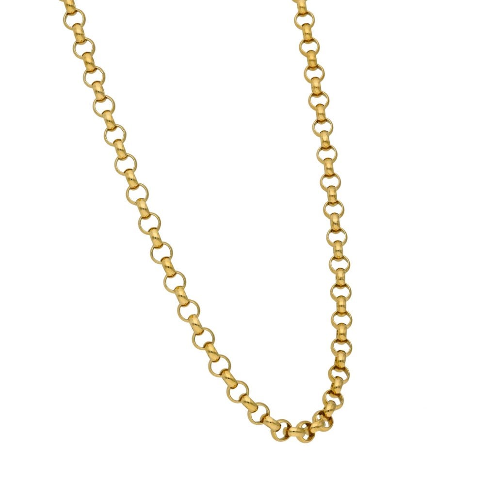 Gents 9ct Yellow Gold Round Belcher Chain - 18" - 17.8g