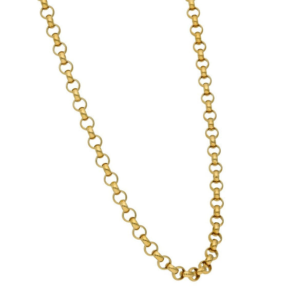 Gents 9ct Yellow Gold Round Belcher Chain - 18" - 17.8g