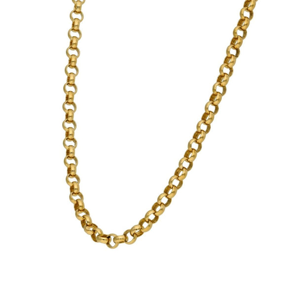 Gents 9ct Yellow Gold Round Belcher Chain - 18" - 17.8g