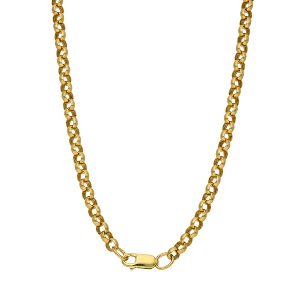 Gents 9ct Yellow Gold Round Belcher Chain - 18" - 17.8g