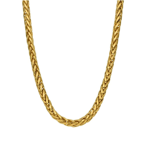 Ladies 9ct Yellow Gold Round Spiga Chain - 17" - 37.3g