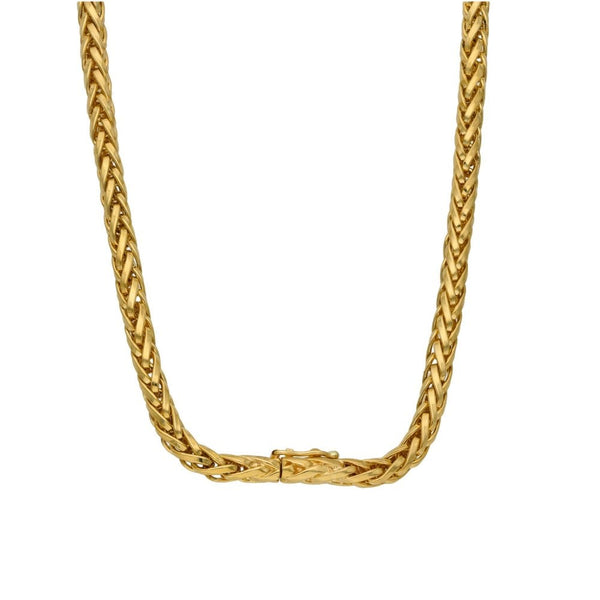 Ladies 9ct Yellow Gold Round Spiga Chain - 17" - 37.3g