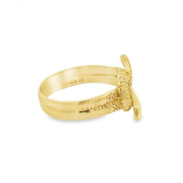 Gents 9ct Yellow Gold Snake Dress Ring - Size U - 13mm
