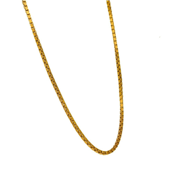 9ct Yellow Gold Box Link Chain - 20" - 10.3g