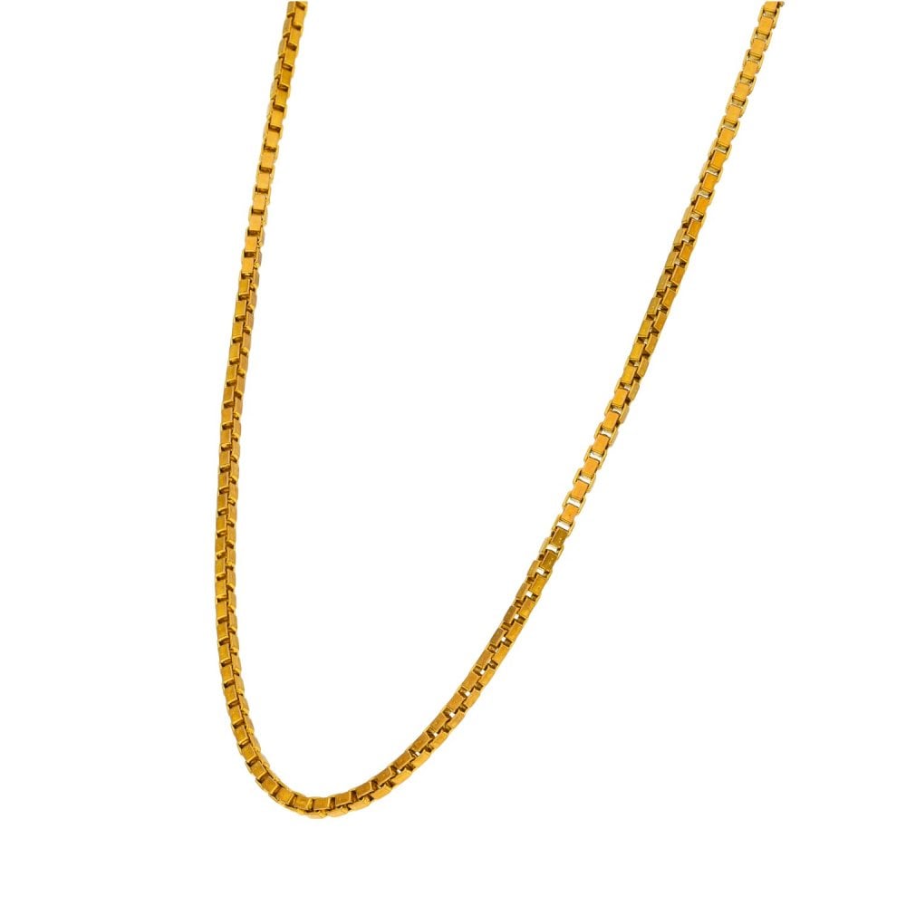 9ct Yellow Gold Box Link Chain - 20" - 10.3g