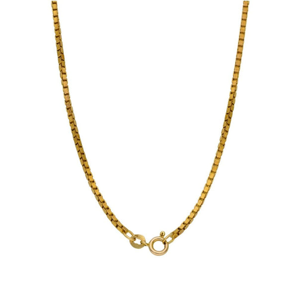 9ct Yellow Gold Box Link Chain - 20" - 10.3g