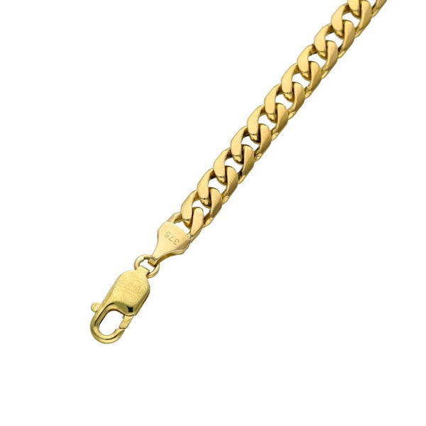 9ct Yellow Gold Curb Bracelet - 7.5 Inch - 17.0g
