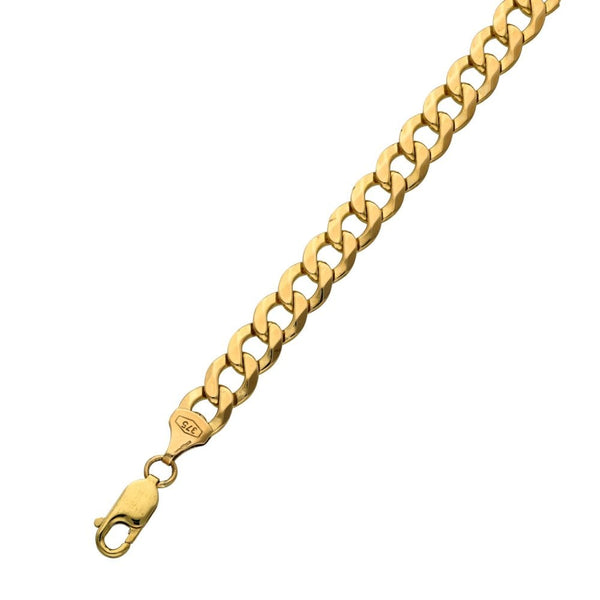 9ct Gents Curb Link Bracelet - 8.5" - 15.0g
