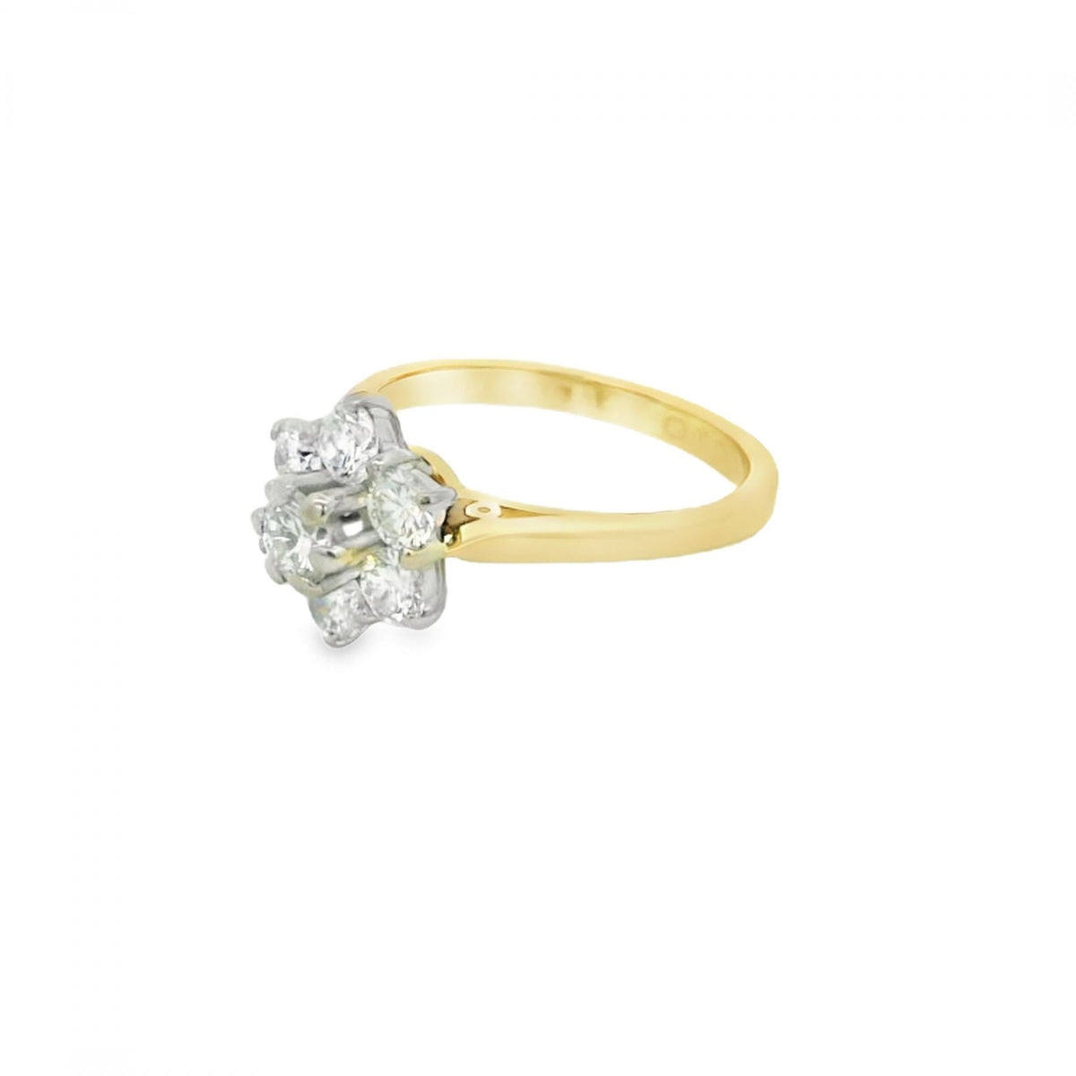 Ladies 18ct Yellow Gold Diamond Cluster Ring - 1.00ct - Size I