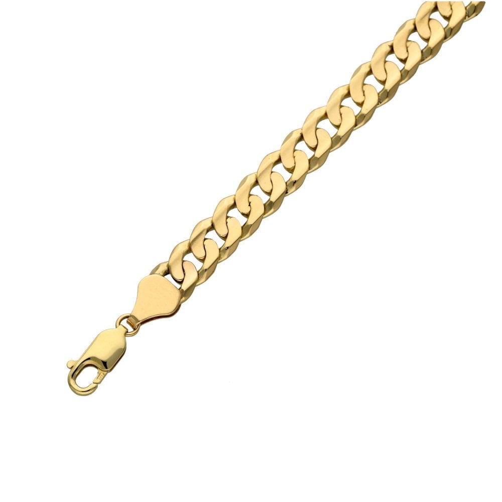 9ct Yellow Gold Flat Curb Bracelet - 7-inches - 15.7g