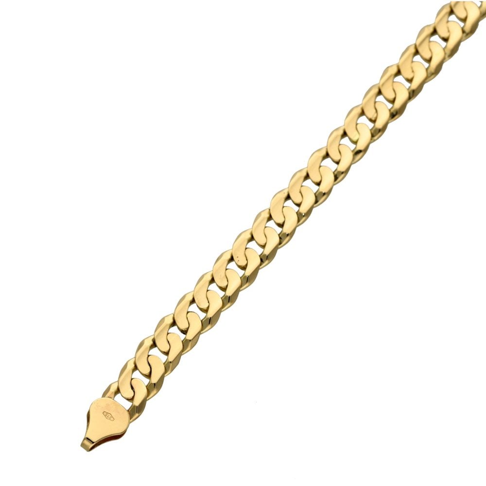 9ct Yellow Gold Flat Curb Bracelet - 7-inches - 15.7g