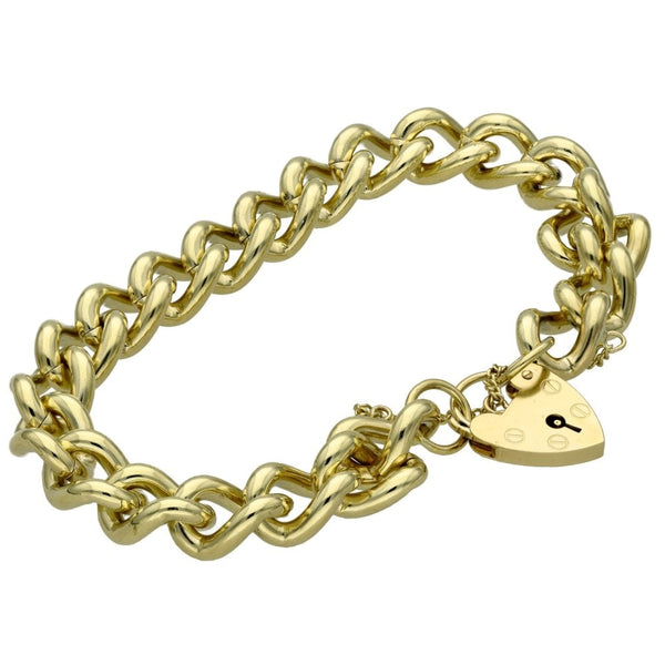 9ct Yellow Gold Heavy Curb Bracelet - 8" - 62.3g