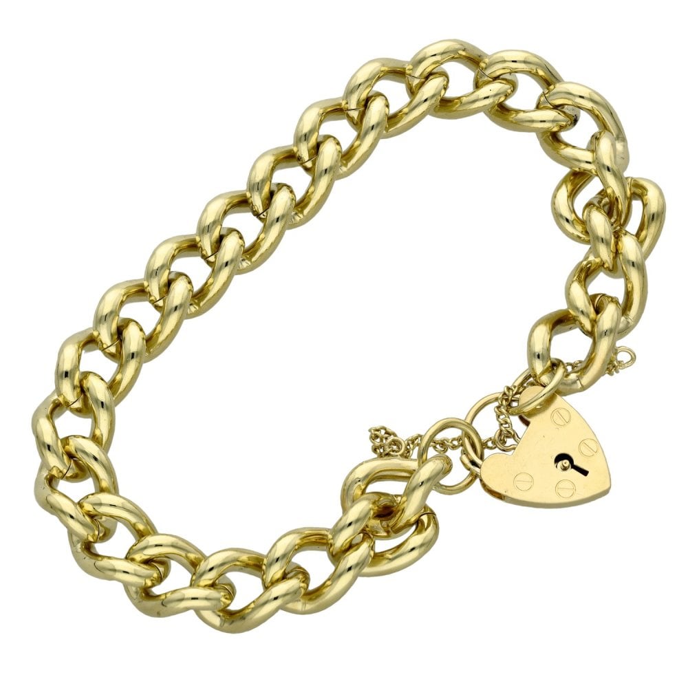 9ct Yellow Gold Heavy Curb Bracelet - 8" - 62.3g