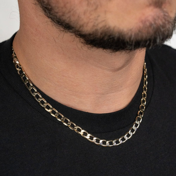 9ct Yellow Gold Curb Chain - 18" - 18.5g