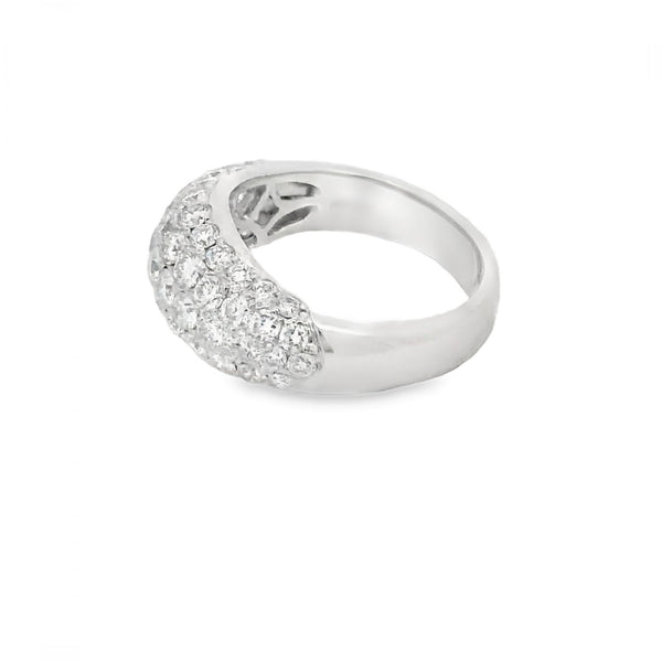 18ct White Gold Pave Diamond Band Ring - 2.40ct - Size L½