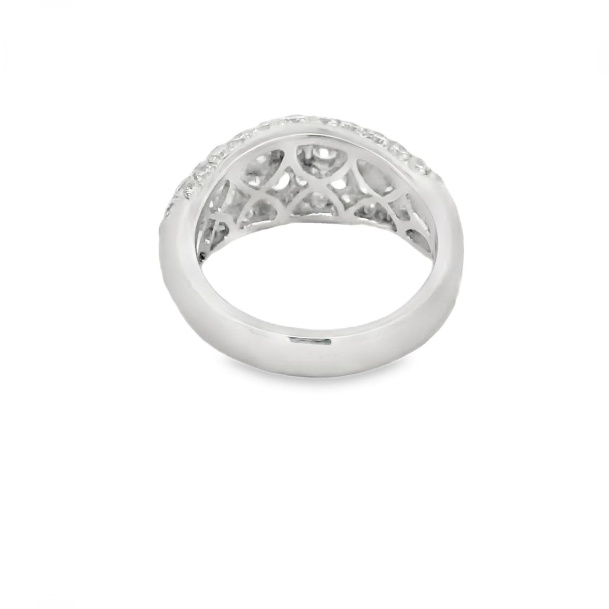 18ct White Gold Pave Diamond Band Ring - 2.40ct - Size L½