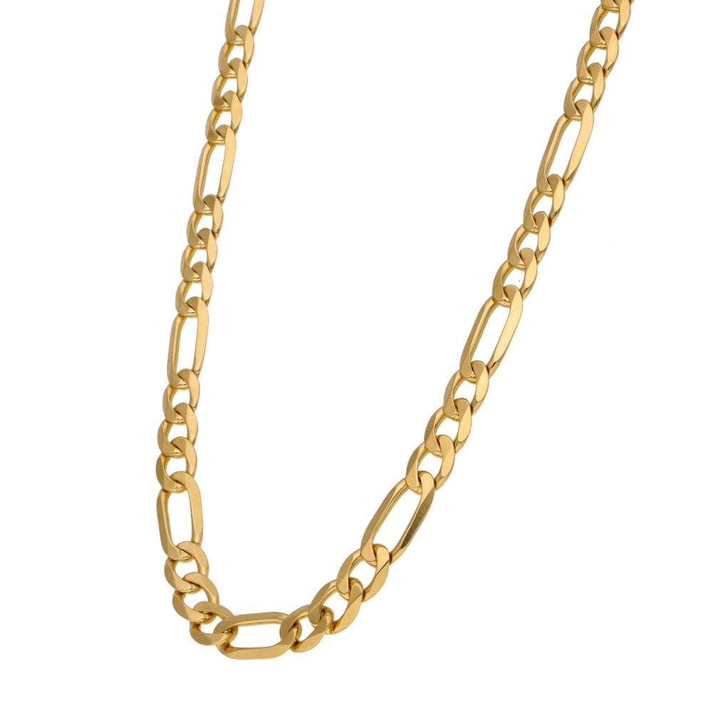 9ct Yellow Gold Figaro Chain - 24" - 25.1g