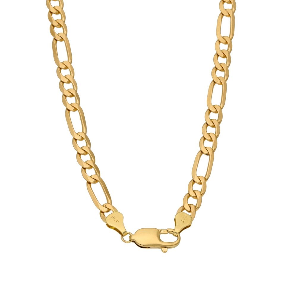 9ct Yellow Gold Figaro Chain - 24" - 25.1g