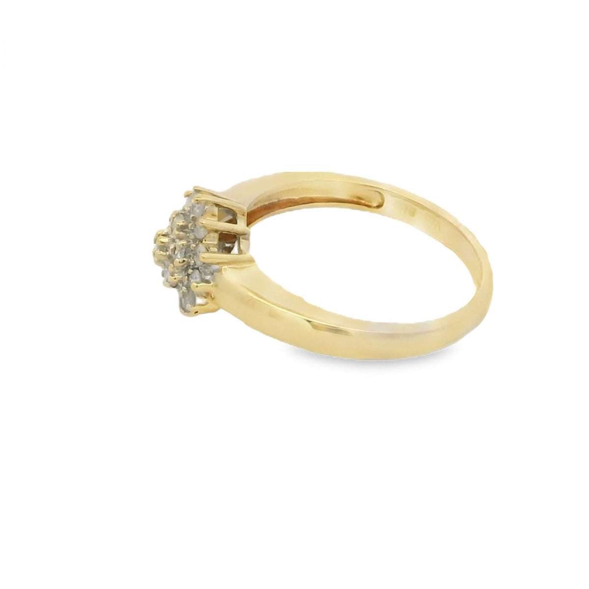 Ladies 9ct Yellow Gold Diamond Cluster Ring - 0.25ct
