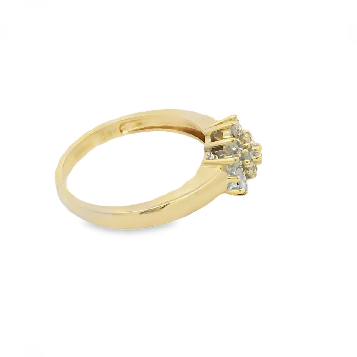 Ladies 9ct Yellow Gold Diamond Cluster Ring - 0.25ct