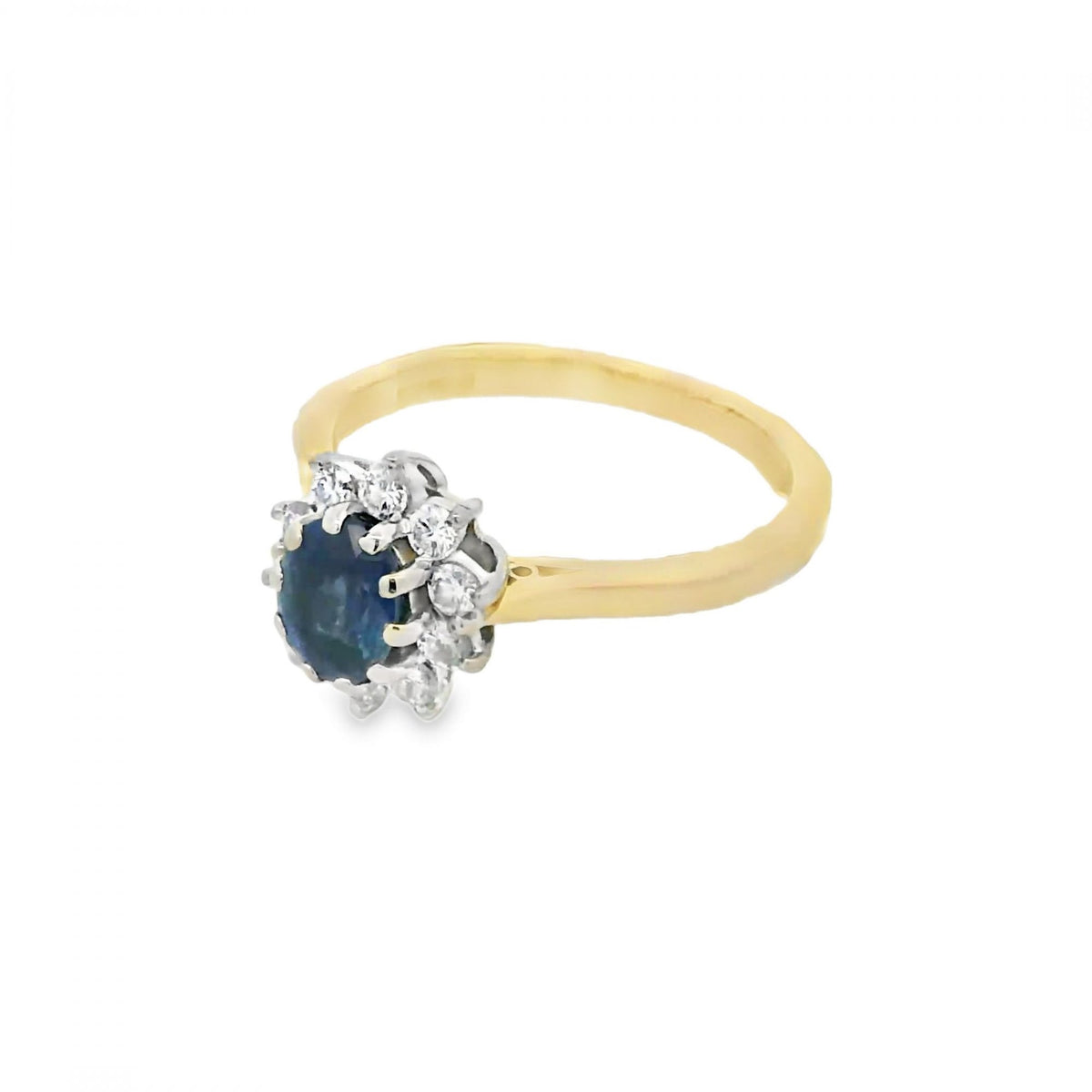 Ladies 18ct Yellow Gold Diamond & Sapphire Cluster Ring - 0.40ct