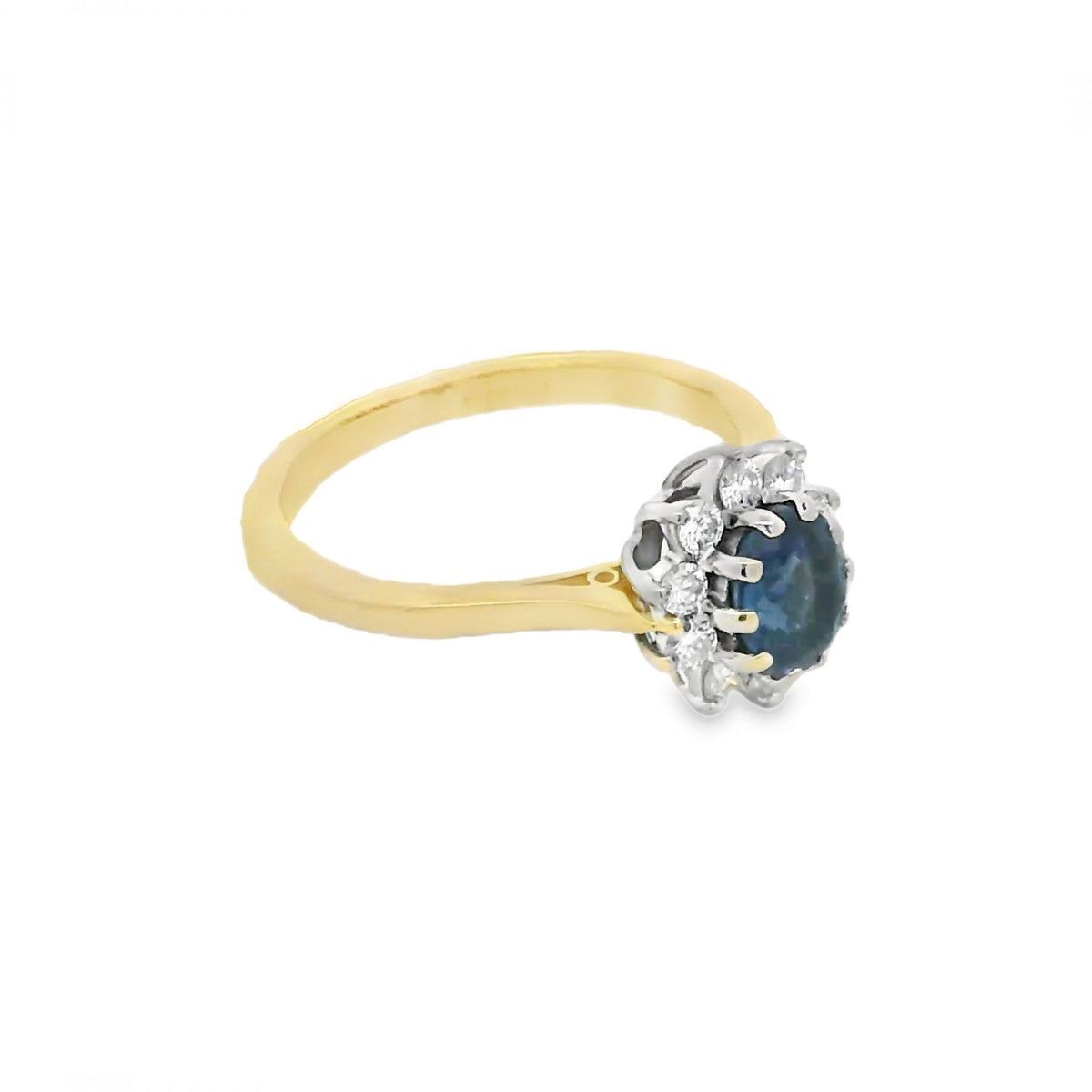 Ladies 18ct Yellow Gold Diamond & Sapphire Cluster Ring - 0.40ct
