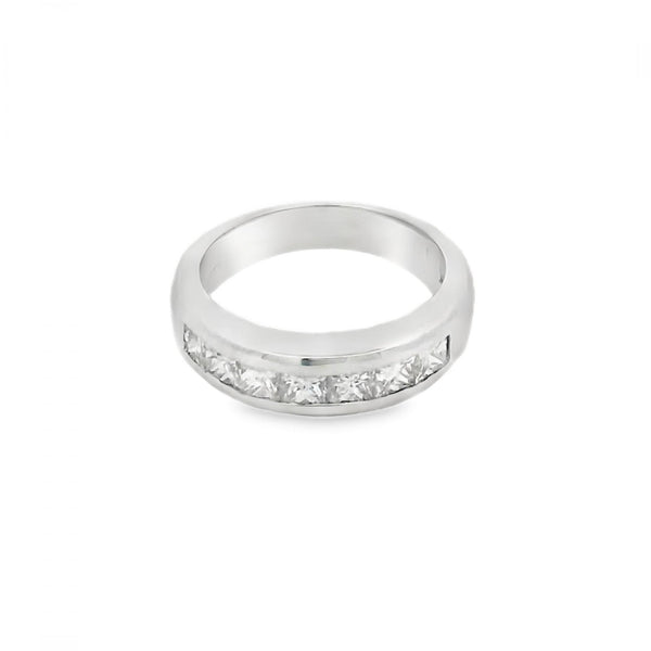 Ladies 18ct White Gold Diamond Half Eternity Ring - 1.00ct