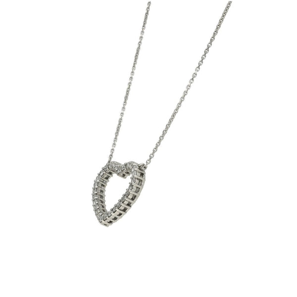 Ladies 18ct White Gold Diamond Set Heart Pendant & 16" Chain