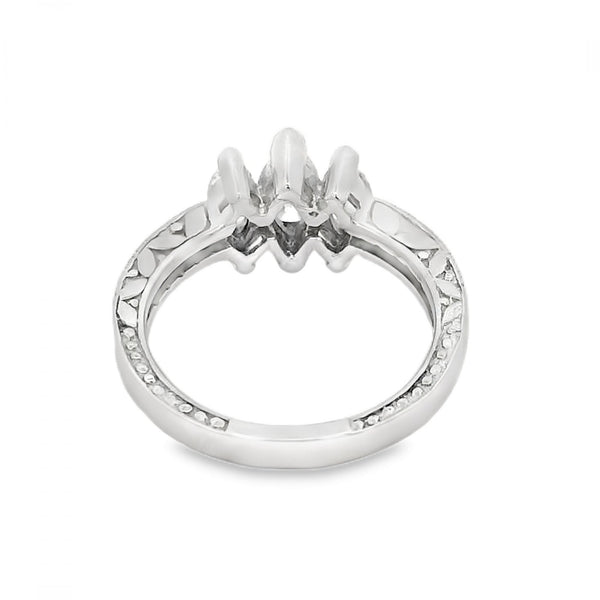 14ct White Gold Marquise Cut Trilogy Ring - 1.20ct