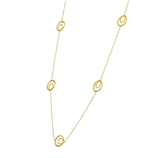 9ct Yellow Gold Double Loop & Trace Necklace - 20/22/24" - 1.7g