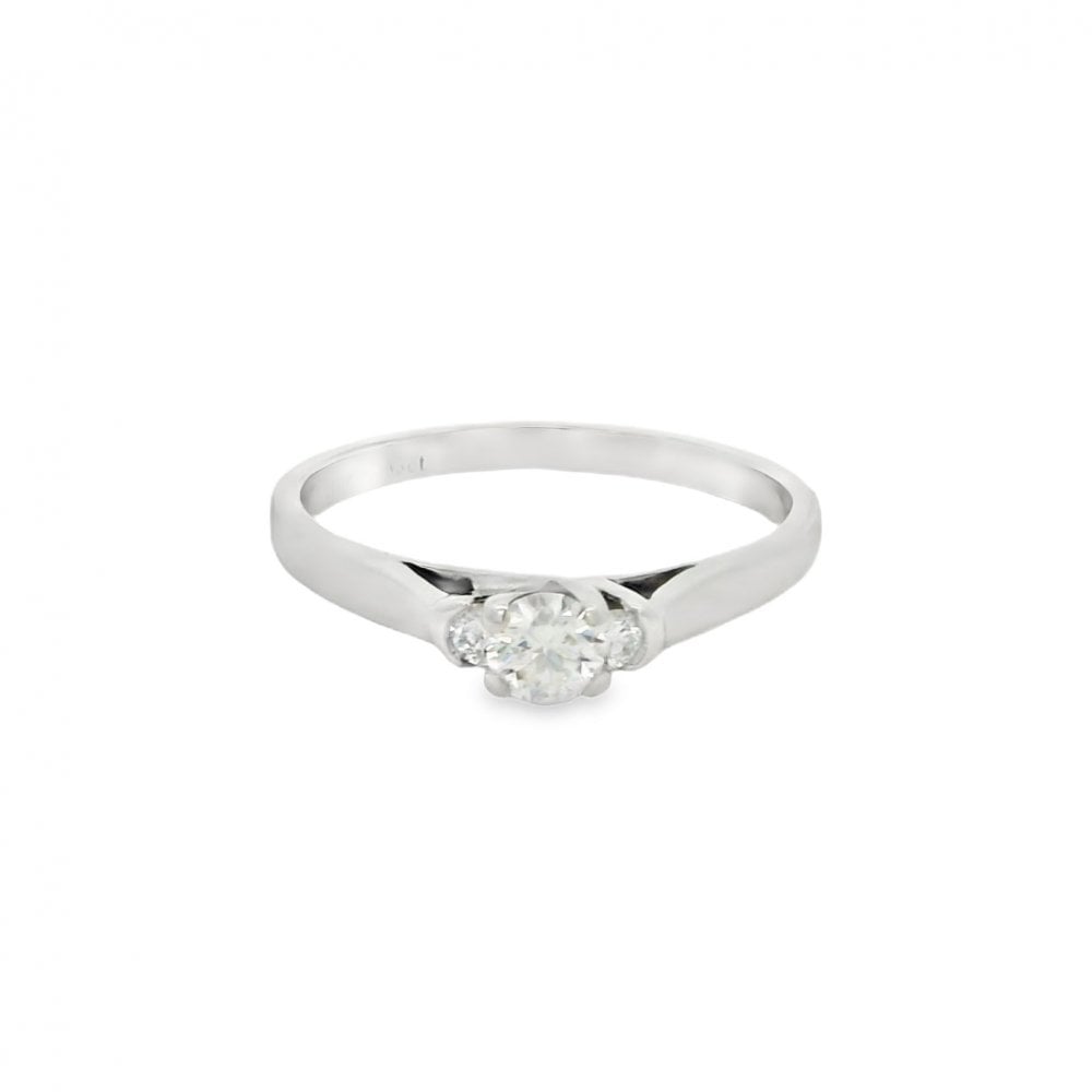 18ct White Gold Diamond Engagement Ring - Size P½ - 0.33ct