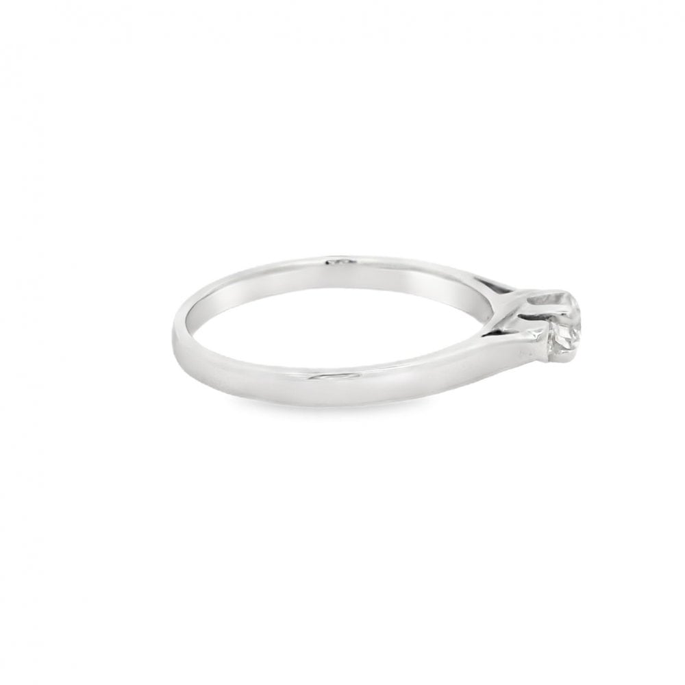 18ct White Gold Diamond Engagement Ring - Size P½ - 0.33ct
